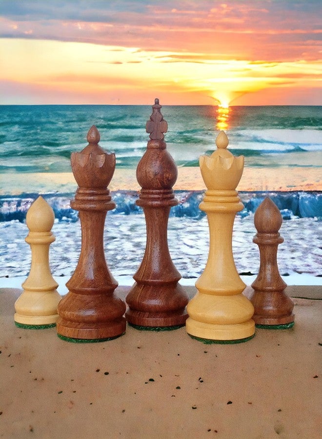 Enterro Wooden Chess Pieces 3.75" Taj Series - Made of Rosewood Boxwood Well Polished Handicraft - Image 3
